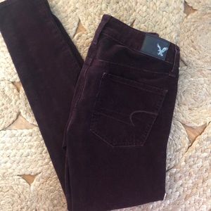 Deep burgundy American Eagle Jeans